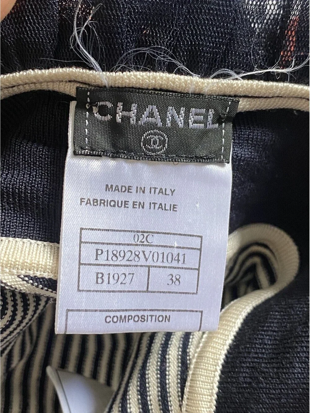 Vintage Chanel 2002 Cruise FR-36/38 Navy/White Stripe Camisole Top 02C